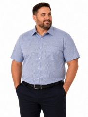    NM elasztikus extra r.u ing - Kék aprómintás Extra méret